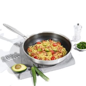 Honeycomb Stainless Steel Wok Pan