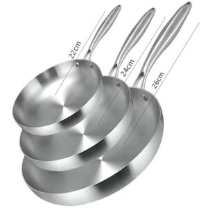 3-Piece Stainless Steel Frying Pan Set