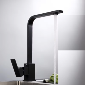 Modern Square Kitchen Faucet - Matte Black
