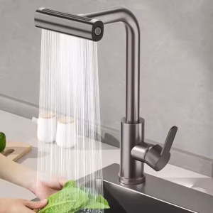 Waterfall Pull-Out Kitchen Faucet - Brushed Nickel