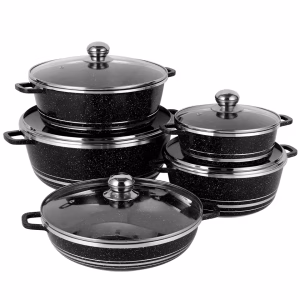 Premium 10-Piece Cookware Set with Glass Lids